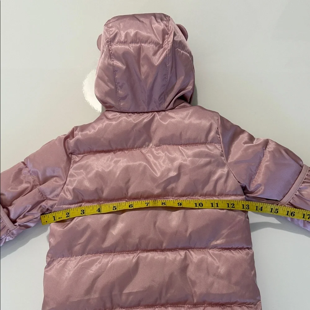 Baby GAP Pink Puffer Baby One-Piece Snowsuit with Hood 3-6 M